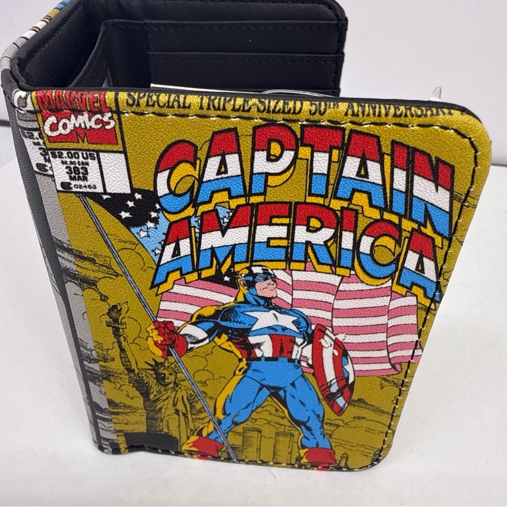 Marvel Black and Yellow Wallet with Comic Art
